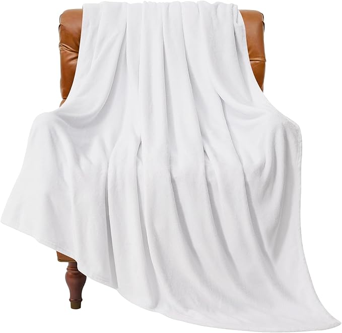 BEDELITE Fleece Blanket Twin Size White Throw Blanket by BEDELITE