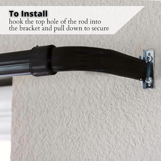 Blu-Pier Tech Heavy Duty Single Rod 28"-48" Adjustable Curtain Rod Hardware - Image 2