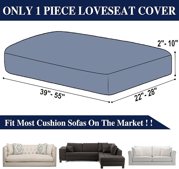 Couch Cushion Cover Loveseat Cover or 2 Seat Sofa Cover Washable Stretch - Image 6