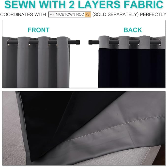 NICETOWN 100% Blackout Blinds, Laundry Room Decor Window Treatment Curtains - Image 5