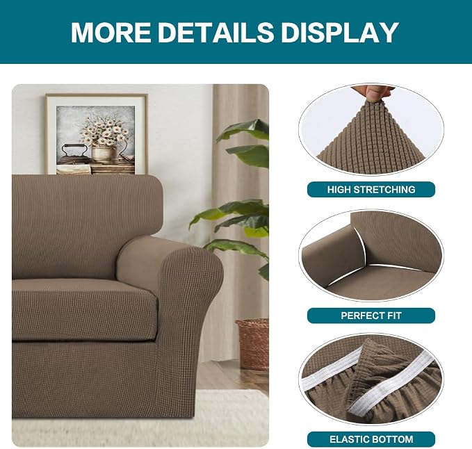 Turquoize 2 Piece Chair Covers Armchair Slipcovers - Image 4