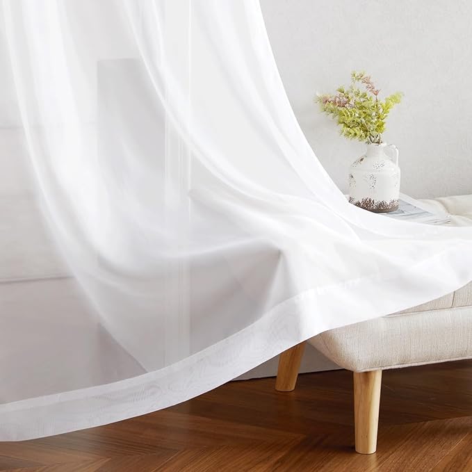 NICETOWN White Sheer Curtains 72 inches Long - Image 7