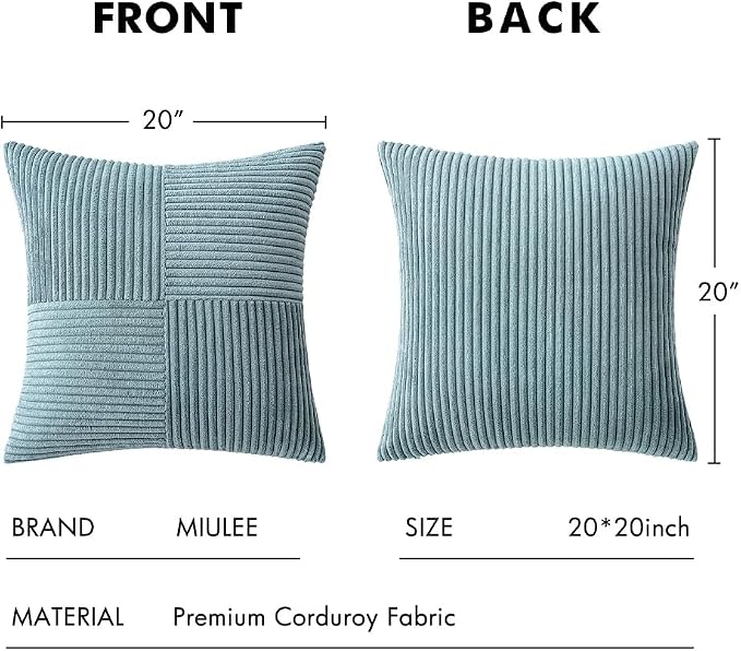MIULEE Sky Blue Decorative Throw Pillow Covers 20x20 Inch - Image 6