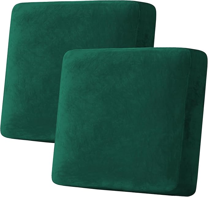 H.VERSAILTEX Velvet Stretch Couch Cushion Cover Plush Cushion Slipcover Cushion by HVERSAILTEX