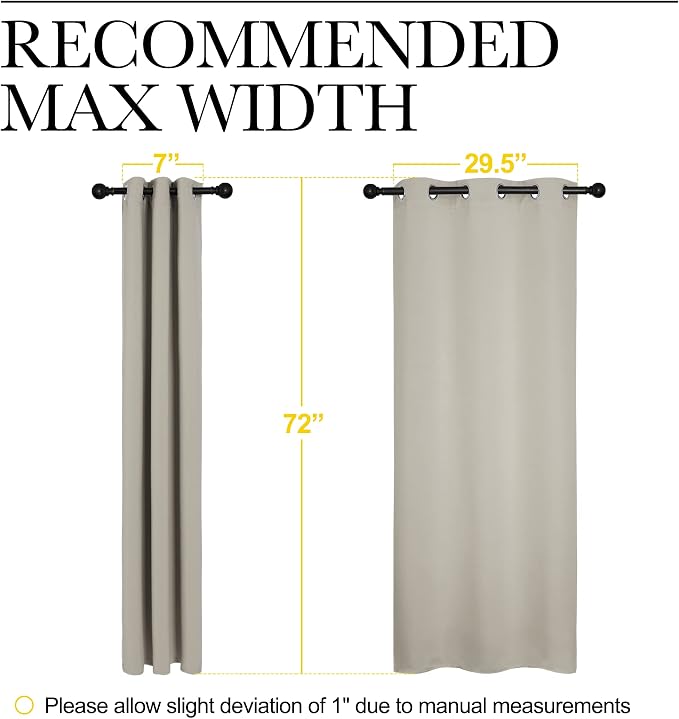 NICETOWN Blackout Curtains for Bedroom, 72 inches Long Curtains & Drapes for - Image 7