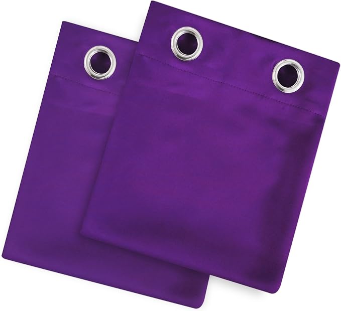 LEMOMO Blackout Curtains 52 x 90 Inch Long Purple Curtains Set of 2 Panels Room - Image 9