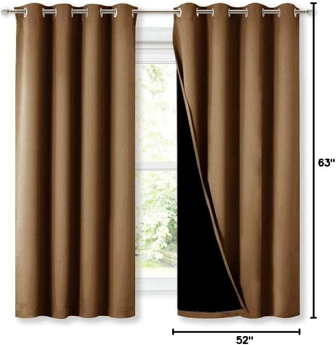 NICETOWN 100% Blackout Lined Curtains, Totally Darkness Drapes - Image 8