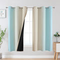 Estelar Textiler Aqua and Beige Blackout Curtains & Drapes by ESTELARTEXTILER