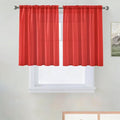 SpaceDresser Basic Rod Pocket Sheer Voile Window Curtain Panels Red 1 Pair 2 by SpaceDresser