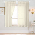 Cream Sheer Curtains 63 Inch Length 2 Panels, Voile Sheer Curtain by Home