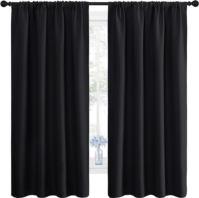 NICETOWN Black Blackout Curtain Blinds by NICETOWN