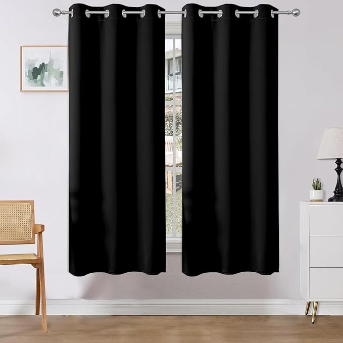 Joydeco Blackout Curtains 63 Inch Length 2 Panels Set, Thermal Insulated Long by JOYDECO