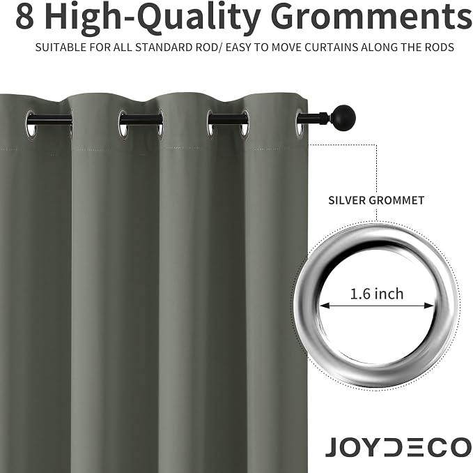 Joydeco Blackout Curtains 72 Inch Length 2 Panels Set, Thermal Insulated Long - Image 4