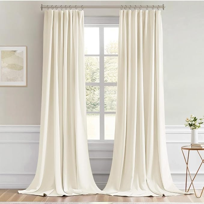 MIULEE Birch Back Tab Blackout Curtains 102 Inch Long 2 Panels Set - Image 9