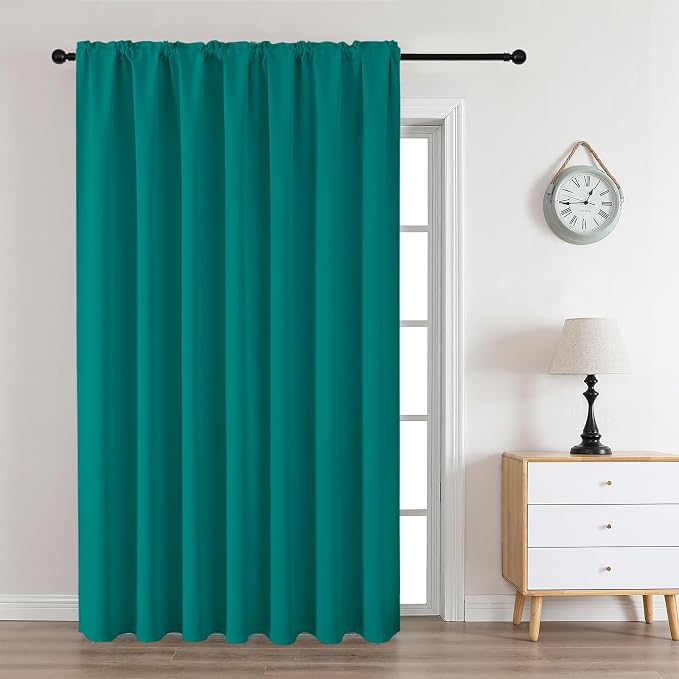 CUCRAF Turquoise Blackout Curtains Customize, Rod Pocket Room Darkening Curtain by CUCRAF