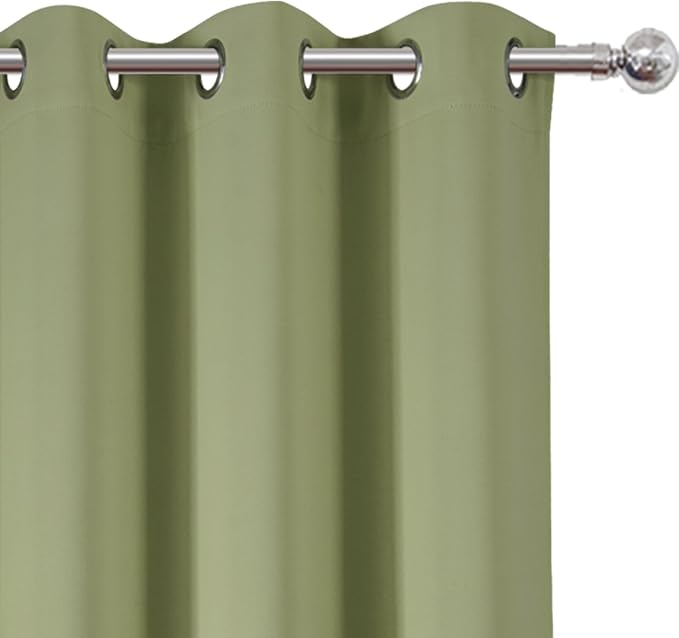 LEMOMO Sage Green Thermal Blackout Curtains/42 x 84 Inch/Set of 2 Panels Room - Image 6