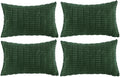 Fancy Homi Set of 4 Dark Green Lumbar Rectangle Decorative Throw Pillow Covers by Fancy+Homi