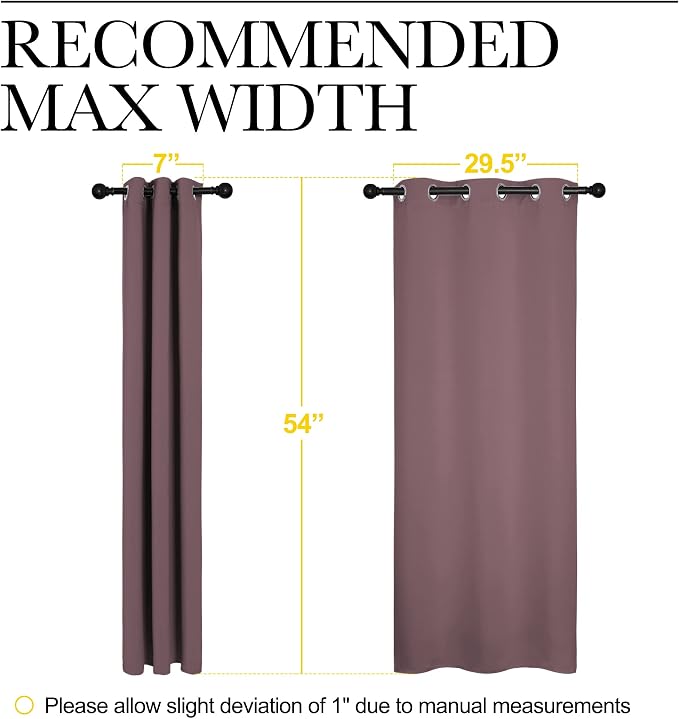 NICETOWN Window Curtain Panels, Dry Rose, 1 Pair, 34 by 54-inch, Thermal - Image 7