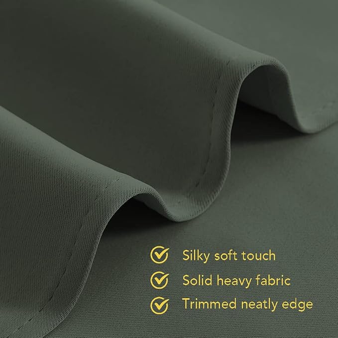 NICETOWN Room Darkening Draperies Window Curtain Panels, Dark Mallard, 2 Panels - Image 5