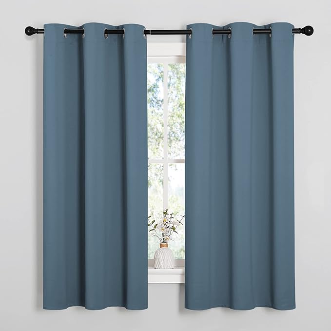 NICETOWN Smoky Blue Blackout Curtains 68 inches Length by NICETOWN