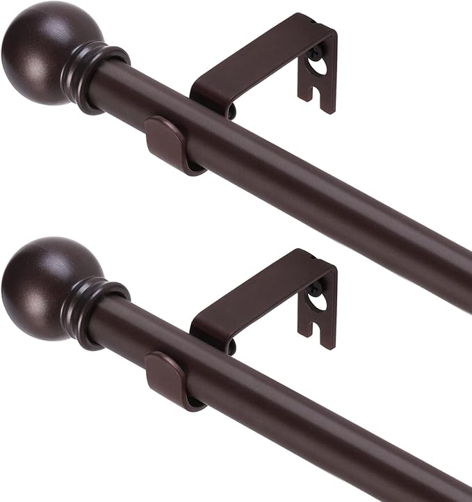 GXOACKJ 2 Pack Brown Curtain Rods by GXOACKJ