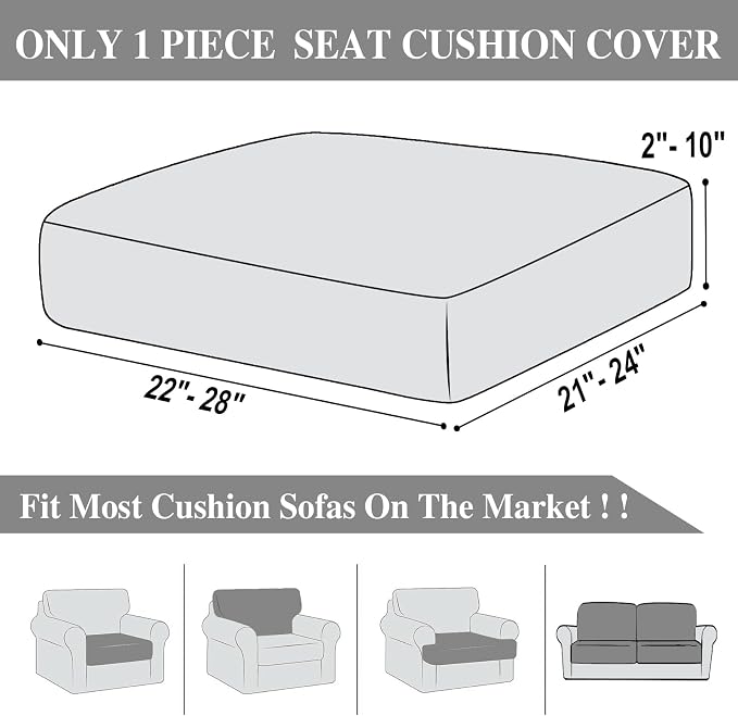 Couch Cushion Cover Seat Cushion Cover Stretch Armchair Cover Separate - Image 6