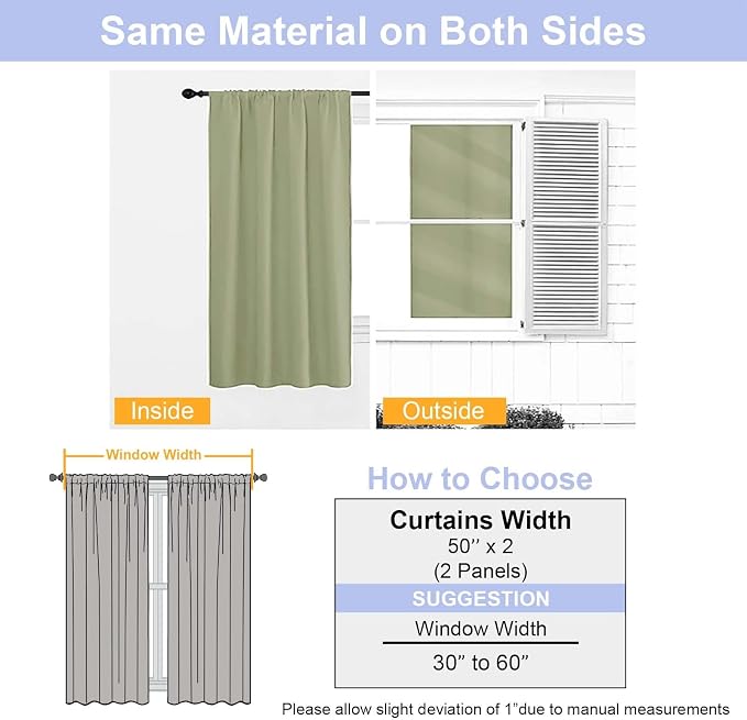Simplebrand Ava Sage Green Blackout Curtains - Image 8