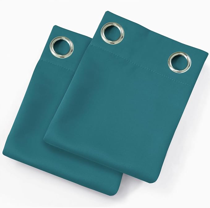 LEMOMO Blackout Curtains 66 x 72 Inch Long Sea Teal Curtains Set of 2 Panels - Image 9