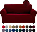Joccun Red Dahlia Polyester Spandex Waterproof Solid Stretch Sofa Cover by Joccun