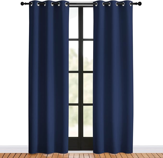 NICETOWN Navy Blackout Curtains - Image 2