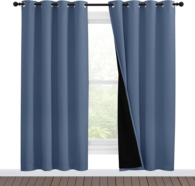 NICETOWN Full Shade Curtain Panels 78 inches Long, Pair of Energy Smart & Noise by NICETOWN