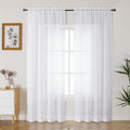 Gwine White Sheer Curtains 84 Inches Long 2 Panels Set by Gwine