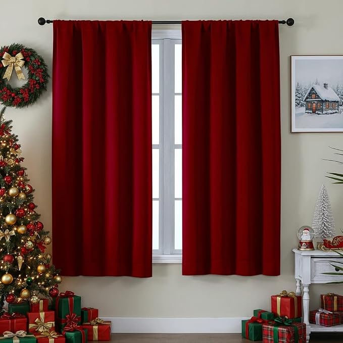 Simplebrand Ava Red Blackout Curtains by Simplebrand
