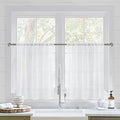 DWCN White Sheer Curtains for Kitchen Windows by DWCN