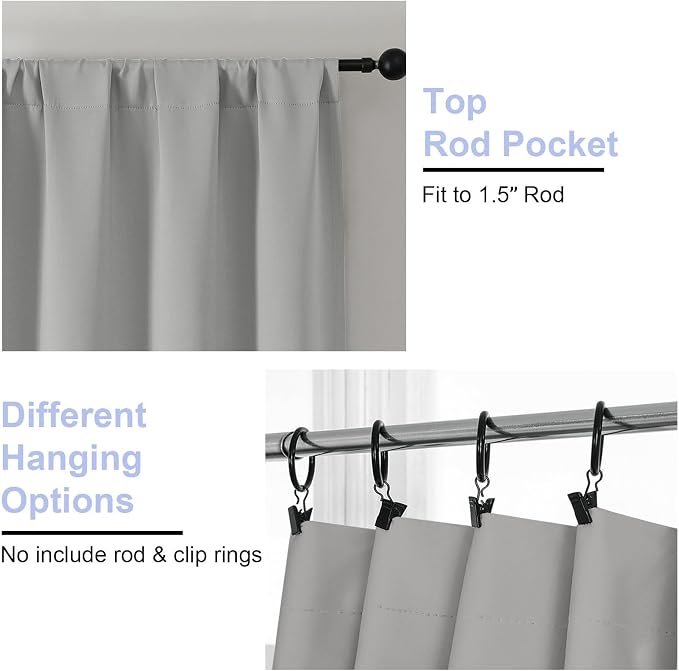 Simplebrand Ava Silver Grey Blackout Curtains - Image 4