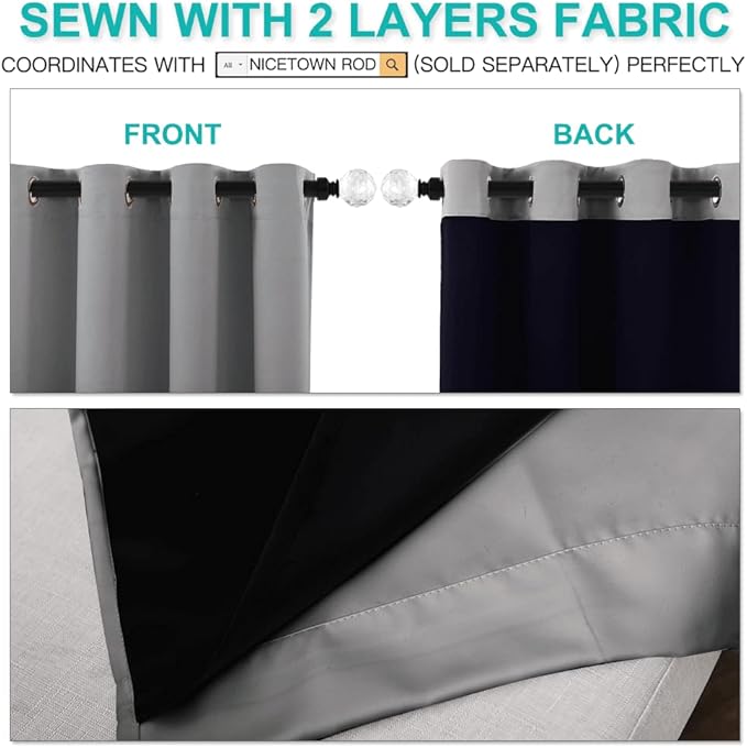 NICETOWN 100% Blackout Curtains - Image 5