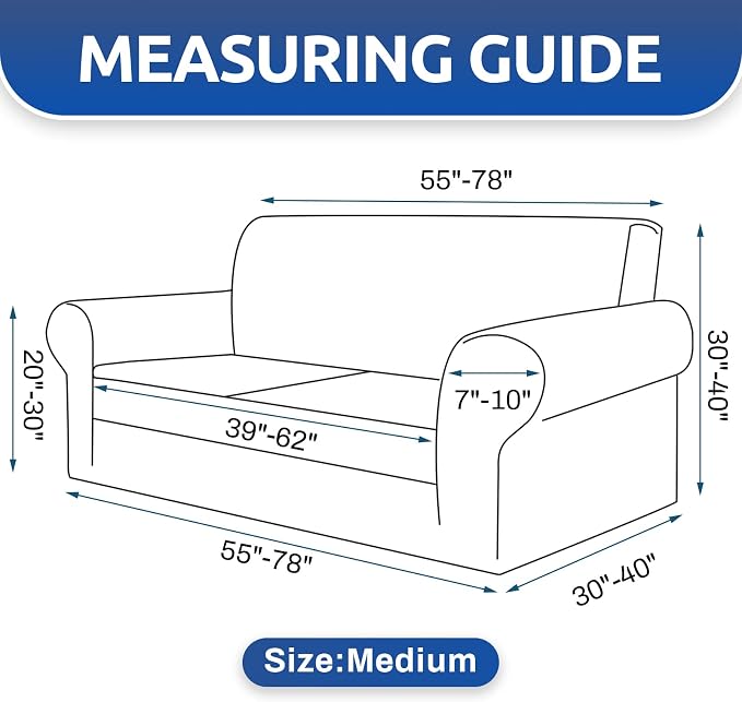 KEKUOU Stretch Loveseat Sofa Cover Slipcover, Couch Covers - Image 5