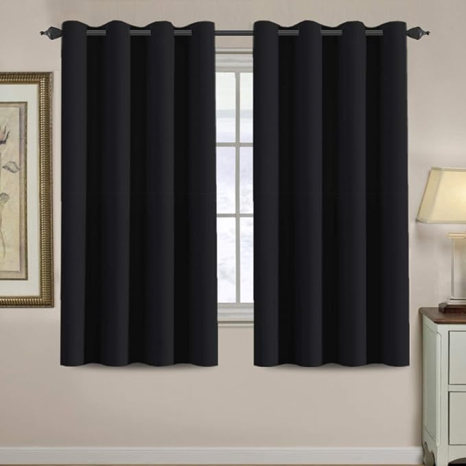H.VERSAILTEX 100% Blackout Bedroom Curtains Drapes 63 Inch Length Thermal by HVERSAILTEX