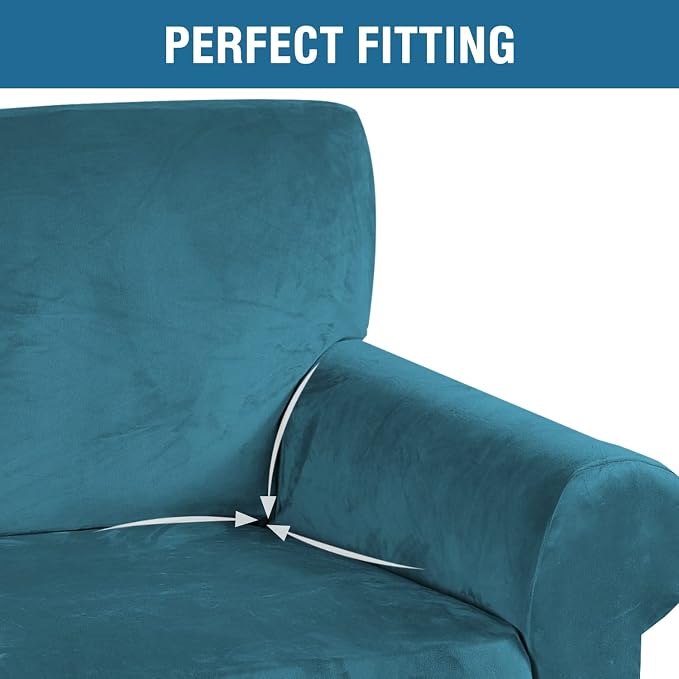 H.VERSAILTEX Stretch Velvet Sofa Covers Large Couch Covers Sofa Slipcovers - Image 4