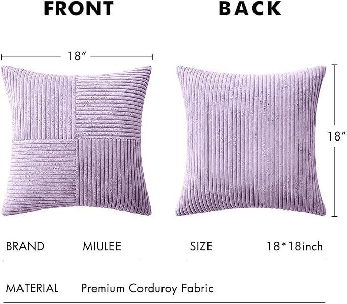 MIULEE Purple Decorative Throw Pillow Covers 18x18 Inch - Image 6