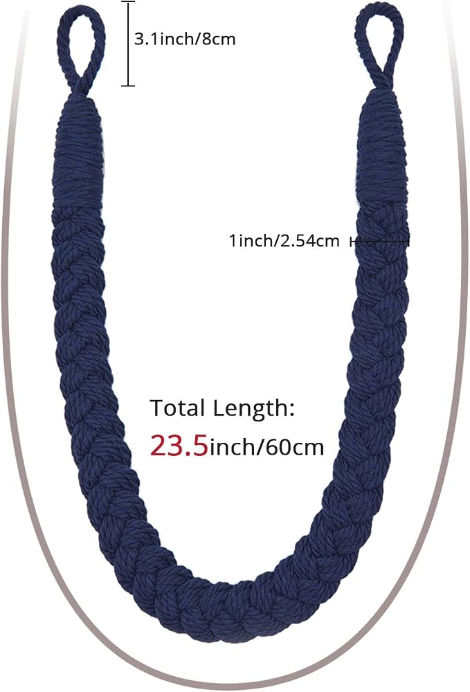 NICEEC 4 Pack Natural Cotton Rope Curtain Tiebacks Elegant Boho Style - Image 3