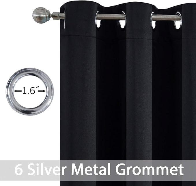 Yakamok Room Darkening Grommet Window Drapes Thermal Insulated Light Blocking - Image 3