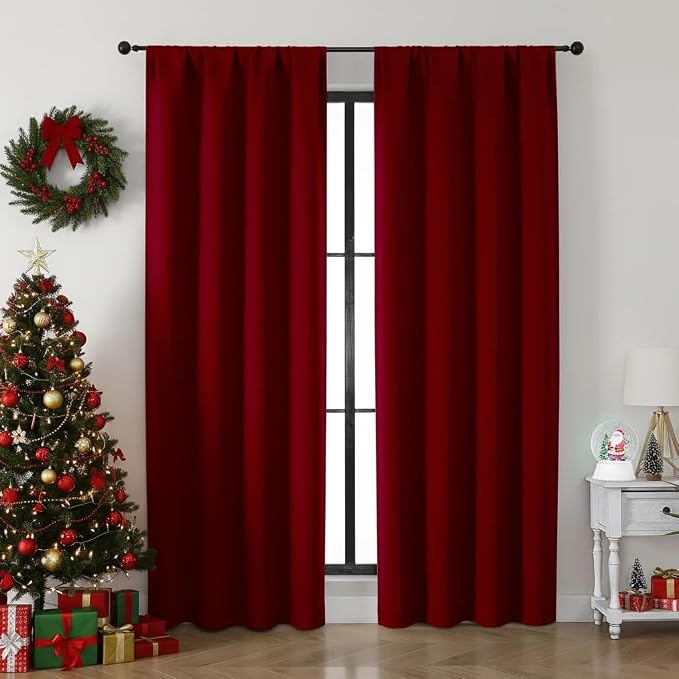 Simplebrand Ava Red Blackout Curtains by Simplebrand