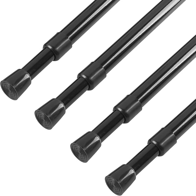 KXLife 4 Pcs Tension Curtain Rod 35 to 46 Inches, 5/8" Diameter Spring Curtain by KXLife