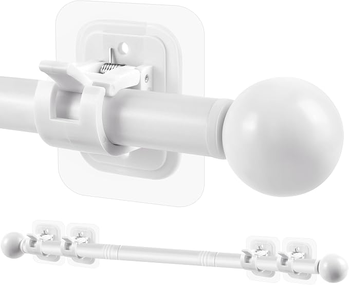 Curtain Rods No Drilling for Windows Set 30 to 45 Inch, 5/8 Inch Diameter by Tidisort