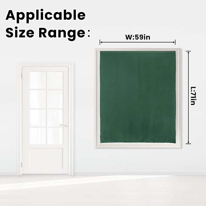 Blackout Curtains for Bedroom Stick On Curtains Window Shades Pull Down - Image 7