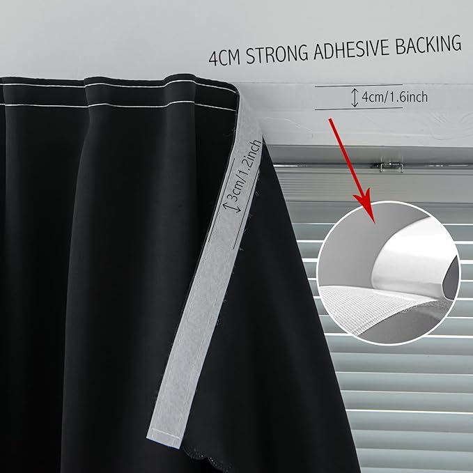 Portable Light Blocking Curtains Self-Stick Design, Removable Adhesive Window - Image 7