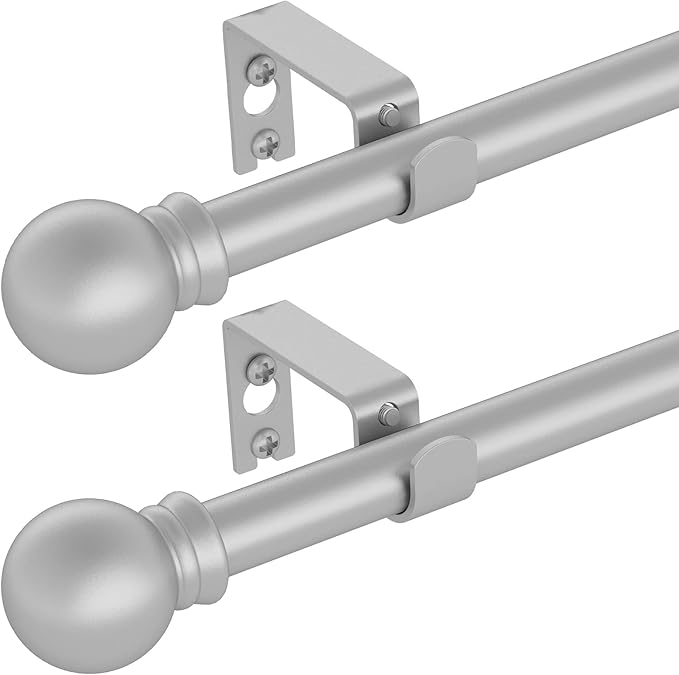 GXOACKJ 2 Pack Silver Curtain Rods by GXOACKJ