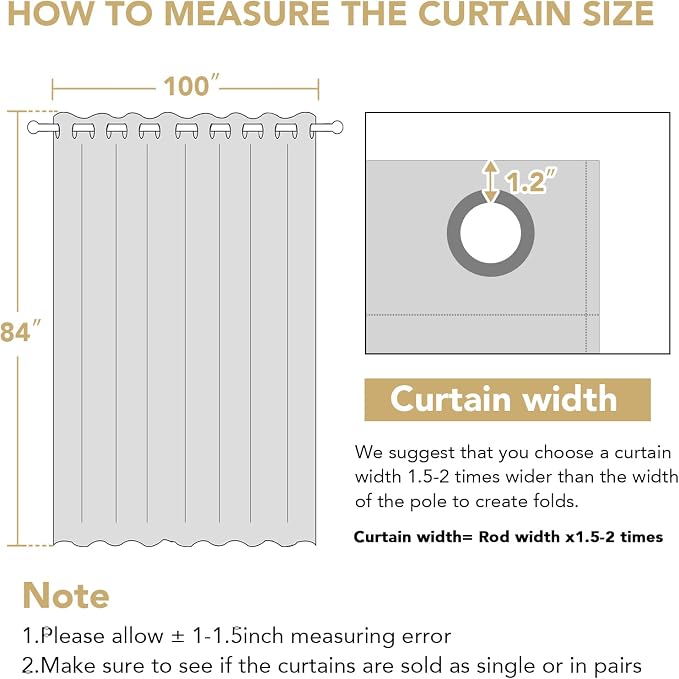 H.VERSAILTEX Blackout Patio Curtains 100 x 84 Inches - Image 3