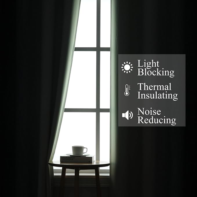 Estelar Textiler Ombre Blackout Curtains 102 Inches Long 2 Panels Set, Full - Image 3